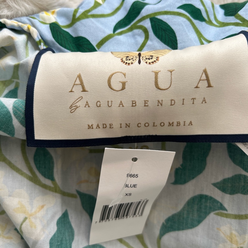 Agua by Agua Bendita Dos Gardenias Celeste Mini Dress 9665 - Picture 6 of 8